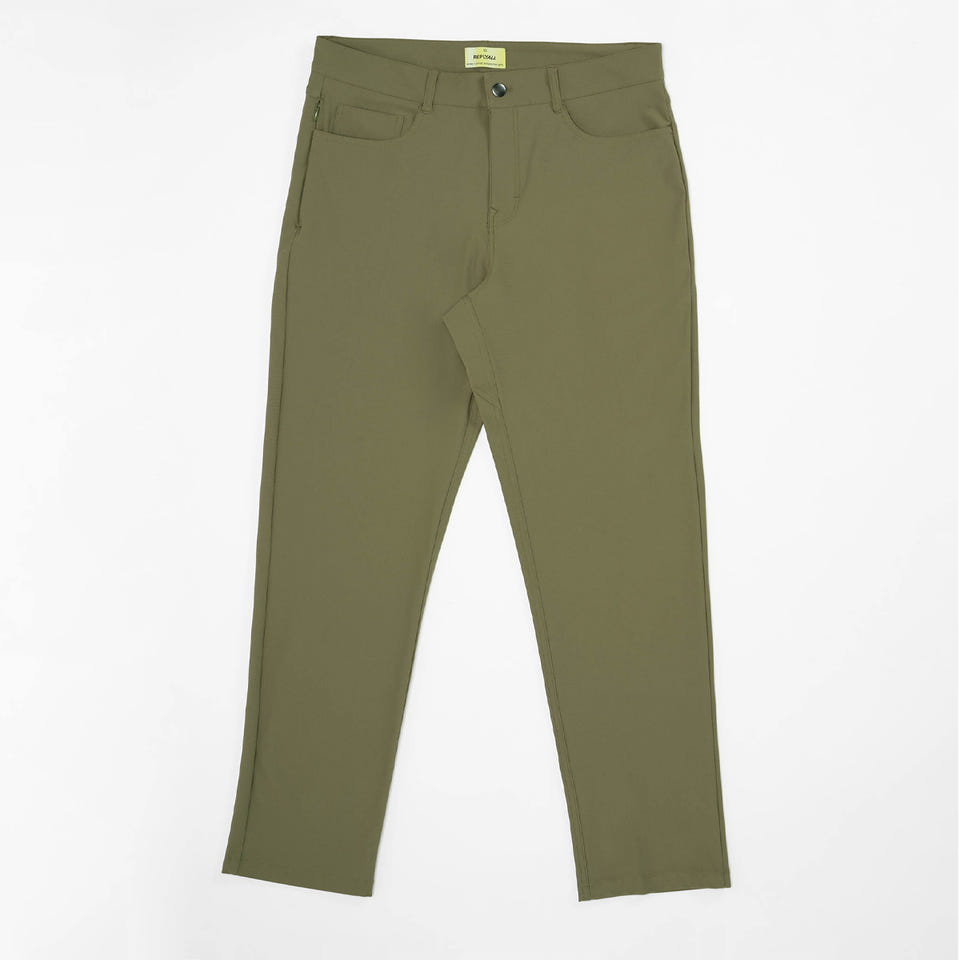 men's pants with 4 way stretch fabric - Garrison Olive