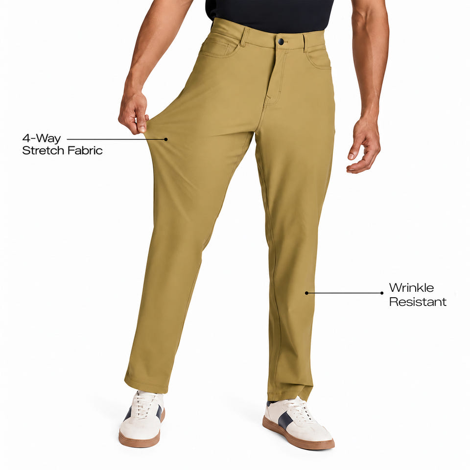 replyall pants with 4 way stretch fabric - Sandpath Khaki
