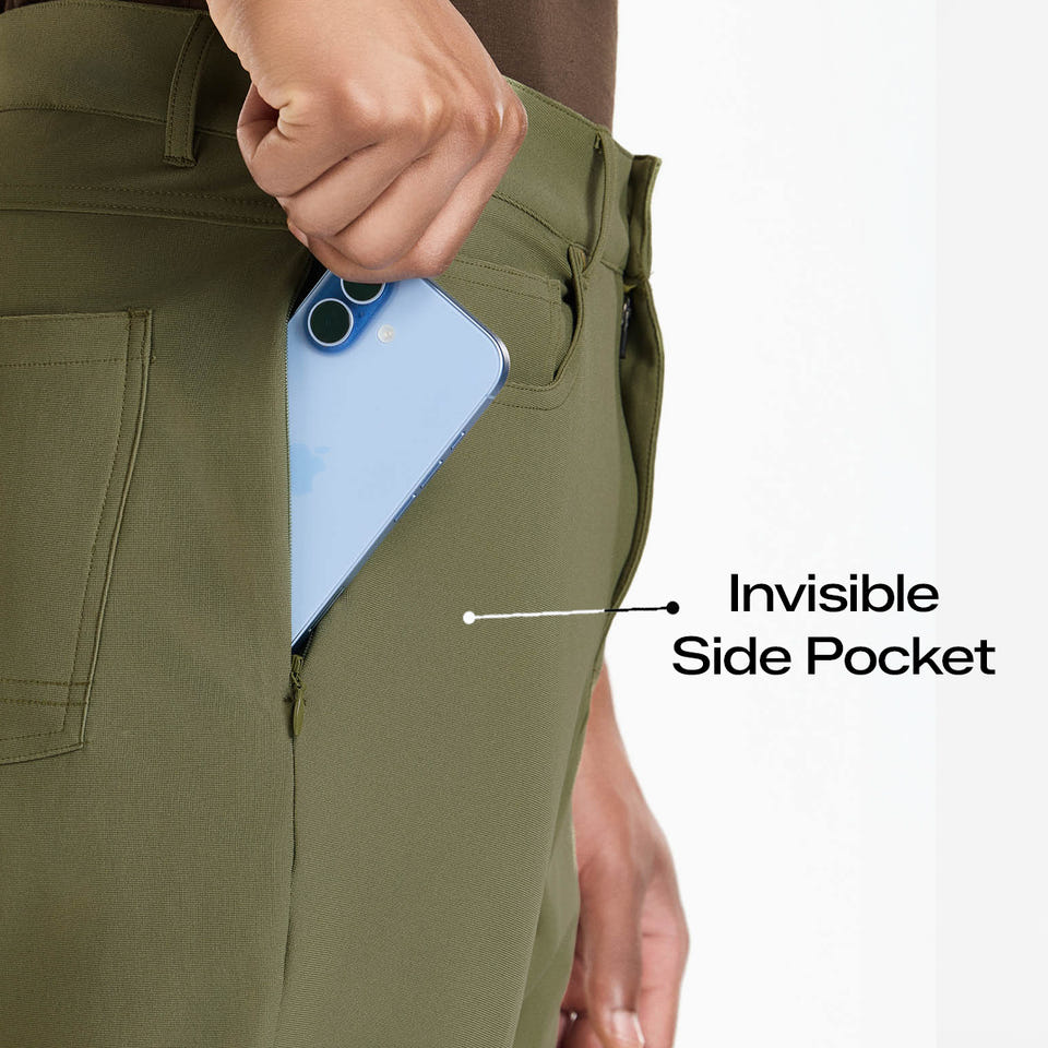wrinkle resistant green pants for men - Garrison Olive