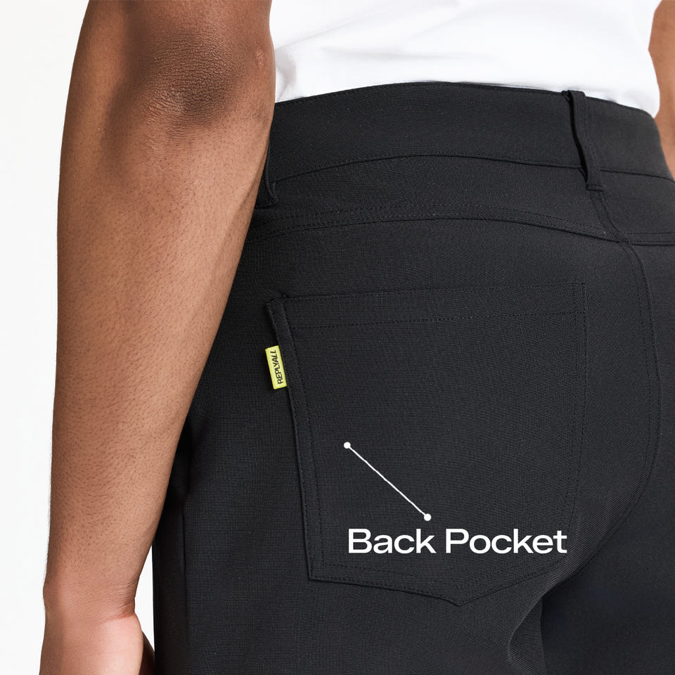 men's pants back view - Grounded Black