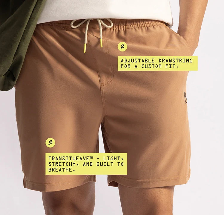 No Sweat Shorts - Driftwood Tan
