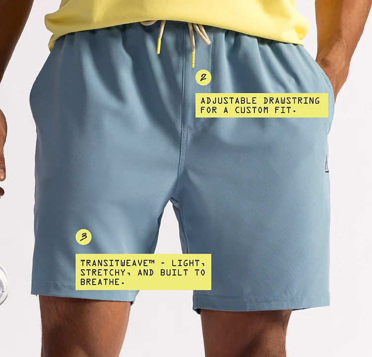 No Sweat Shorts - Stillwater Blue