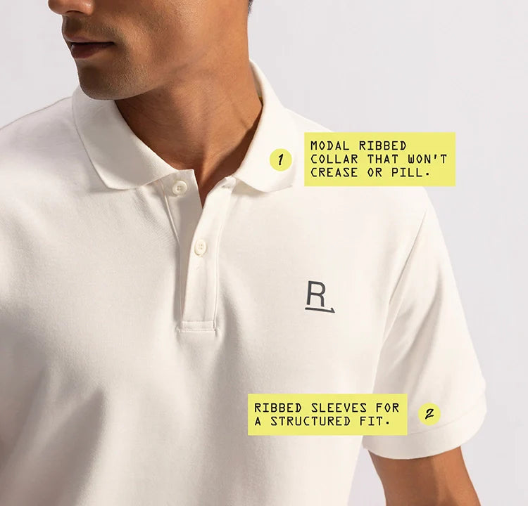 Stepwise Polo - Drift White