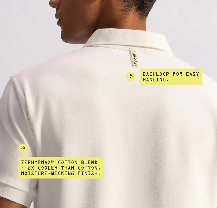 Stepwise Polo - Drift White